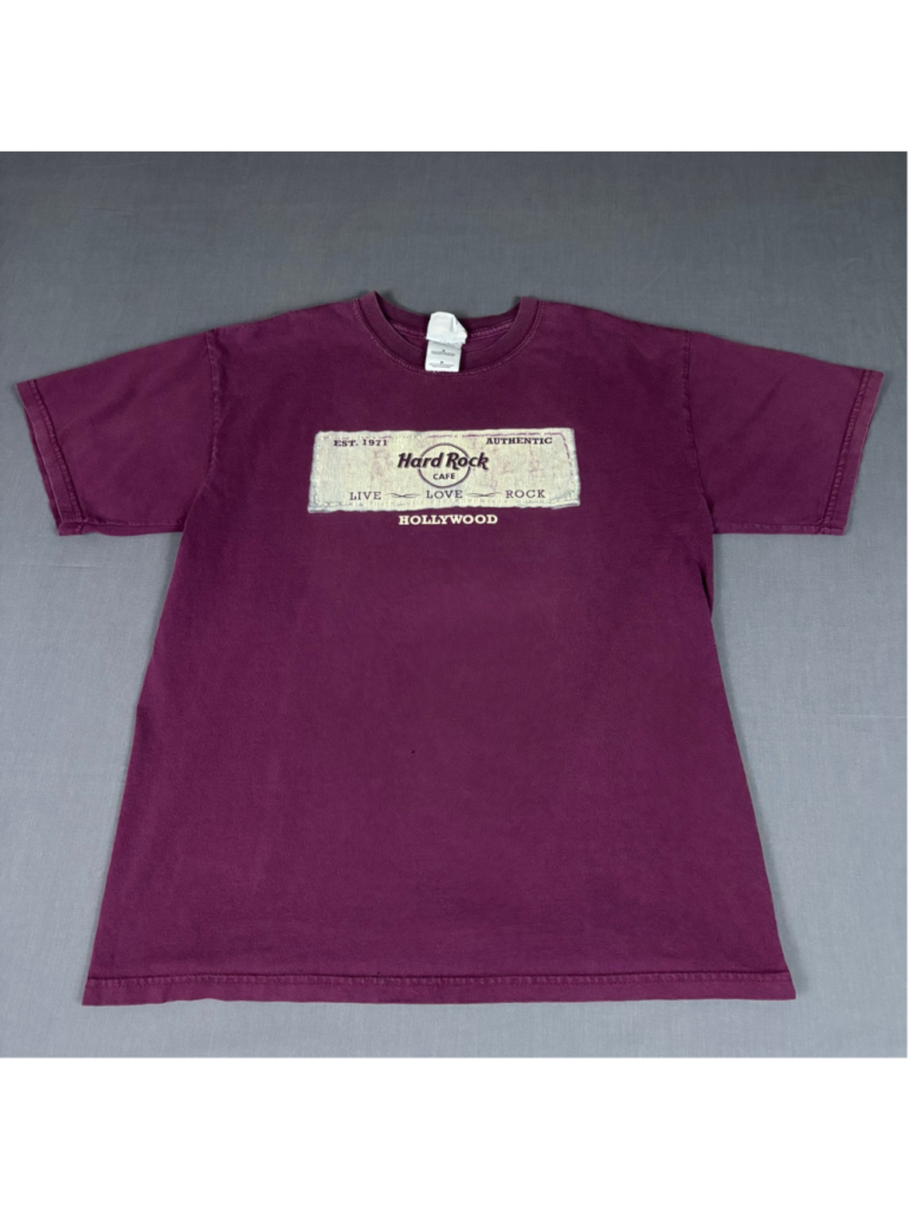 Hard Rock Cafe Hollywood Burgundy Graphic Tee